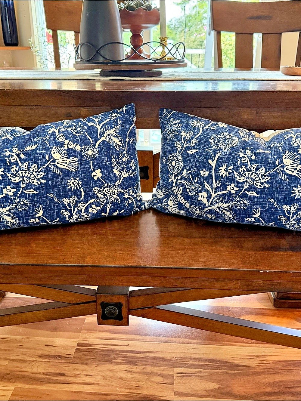 Threshold Toss Pillow Blue & White Floral